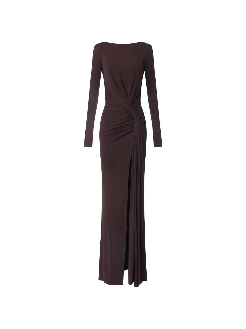 Elisabetta Franchi open back draped maxi dress - Marrone