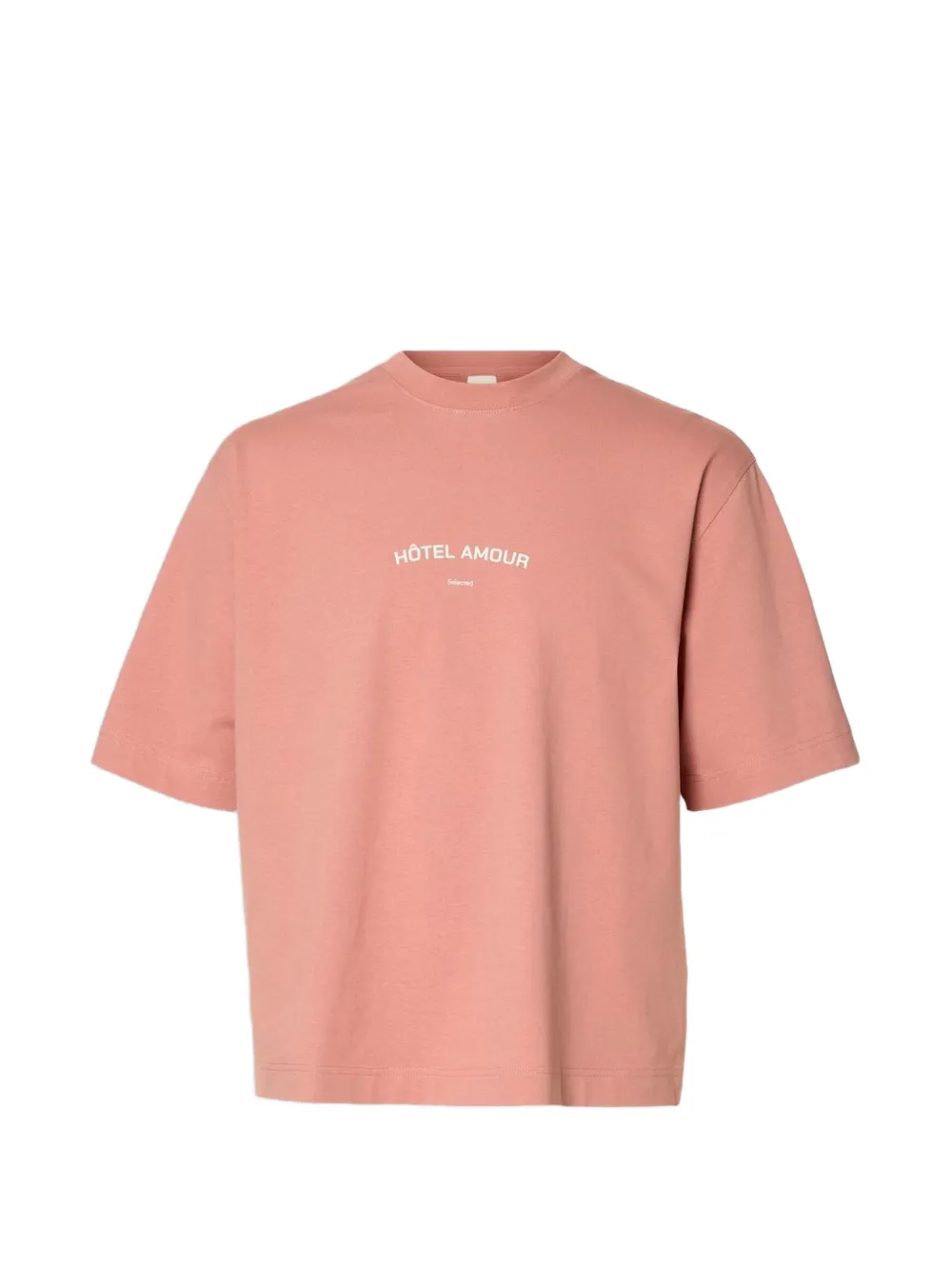 SELECTED crew-neck T-shirt - Rosa