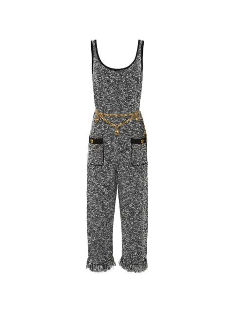 Elisabetta Franchi fringed bouclé knit jumpsuit