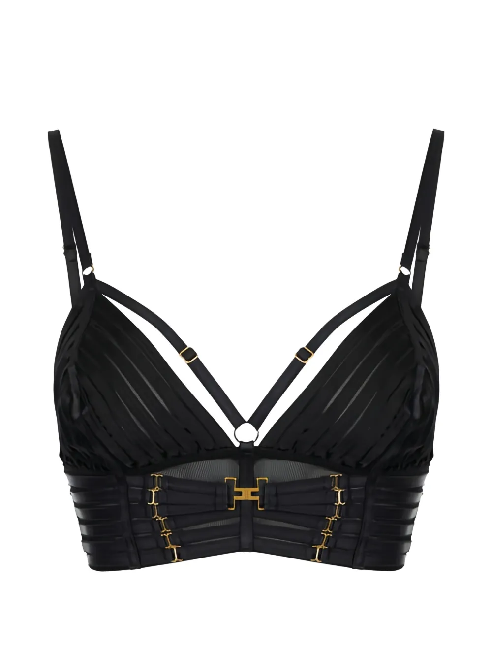 Elisabetta Franchi tulle elastic straps bra - Nero