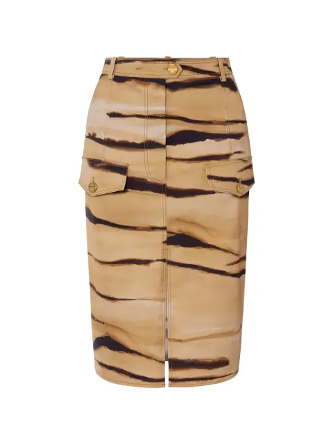 Elisabetta Franchi jupe midi Safari à imprimé tigre