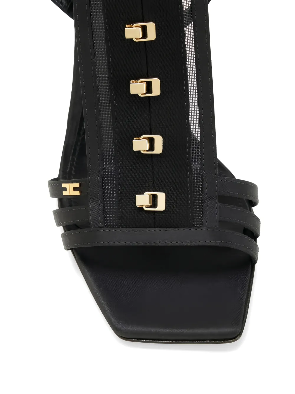 Elisabetta Franchi satin ankle-strap heeled sandals Zwart