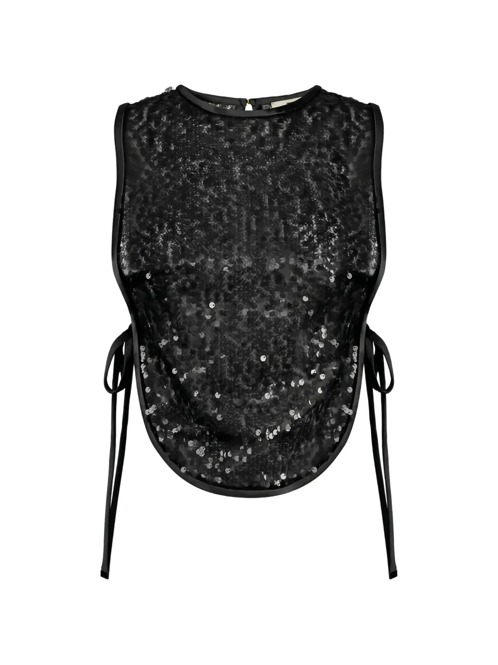 Elisabetta Franchi sequin-embellished tulle top - Schwarz