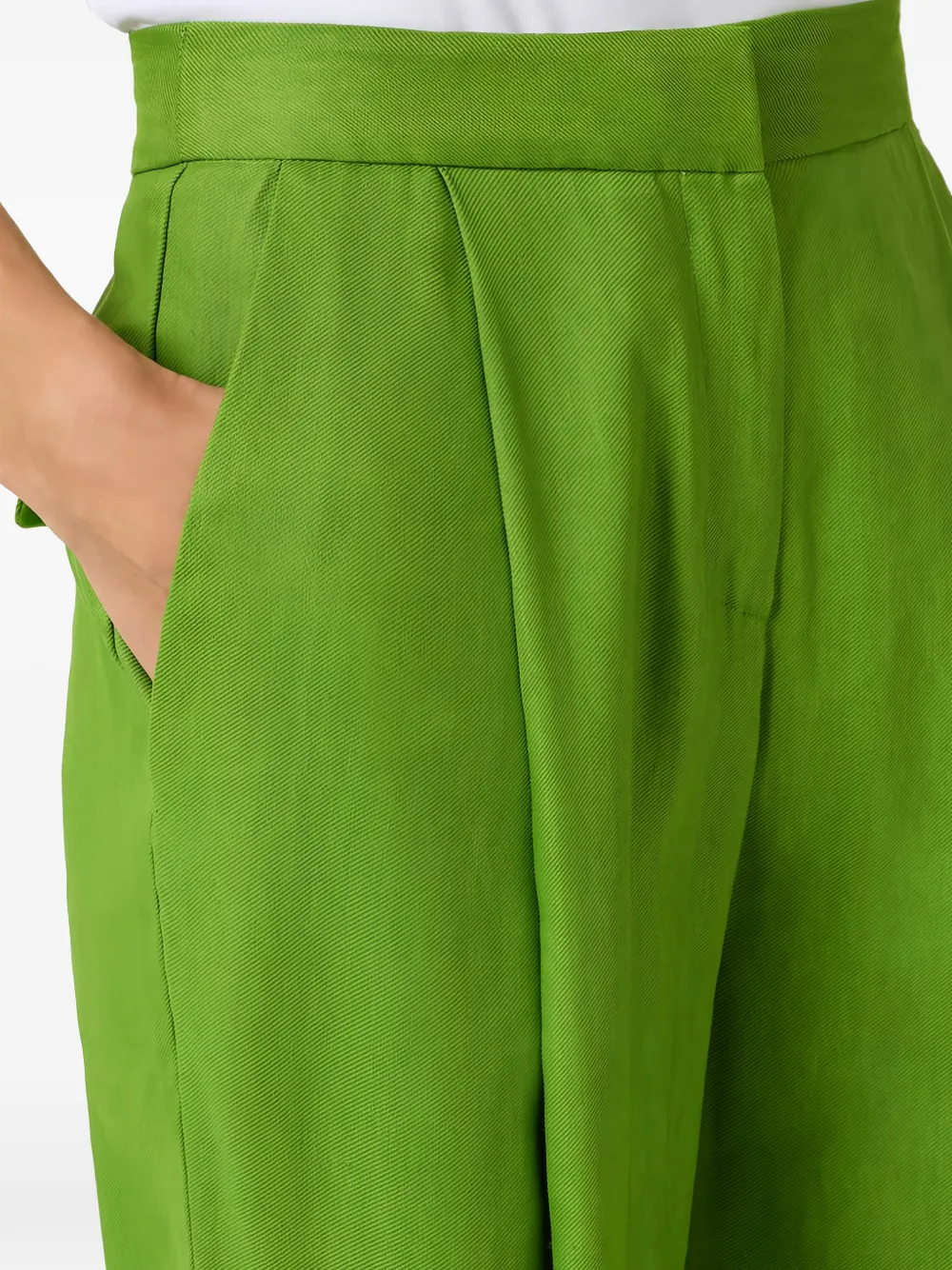 Elisabetta Franchi linen blend trousers Groen