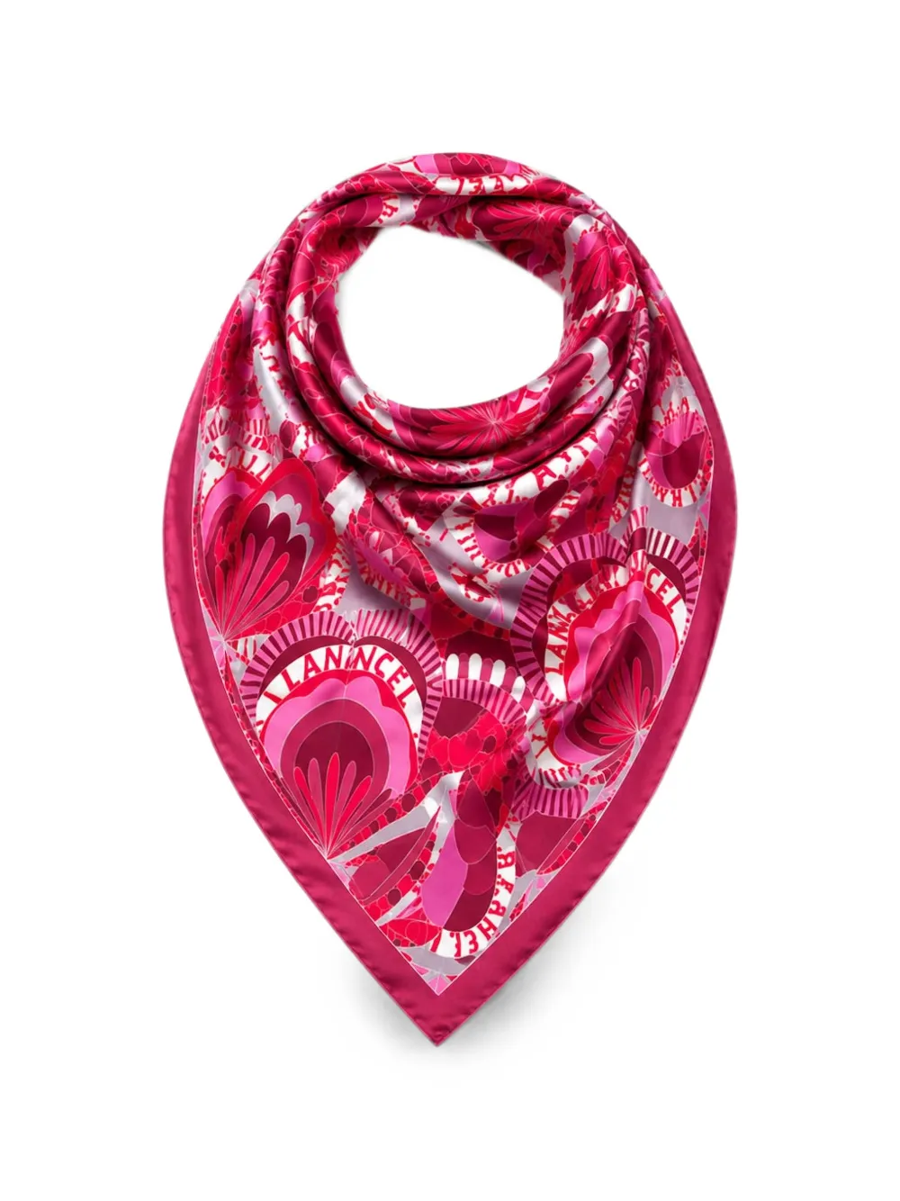 Lancel graphic-print silk scarf - Rosa
