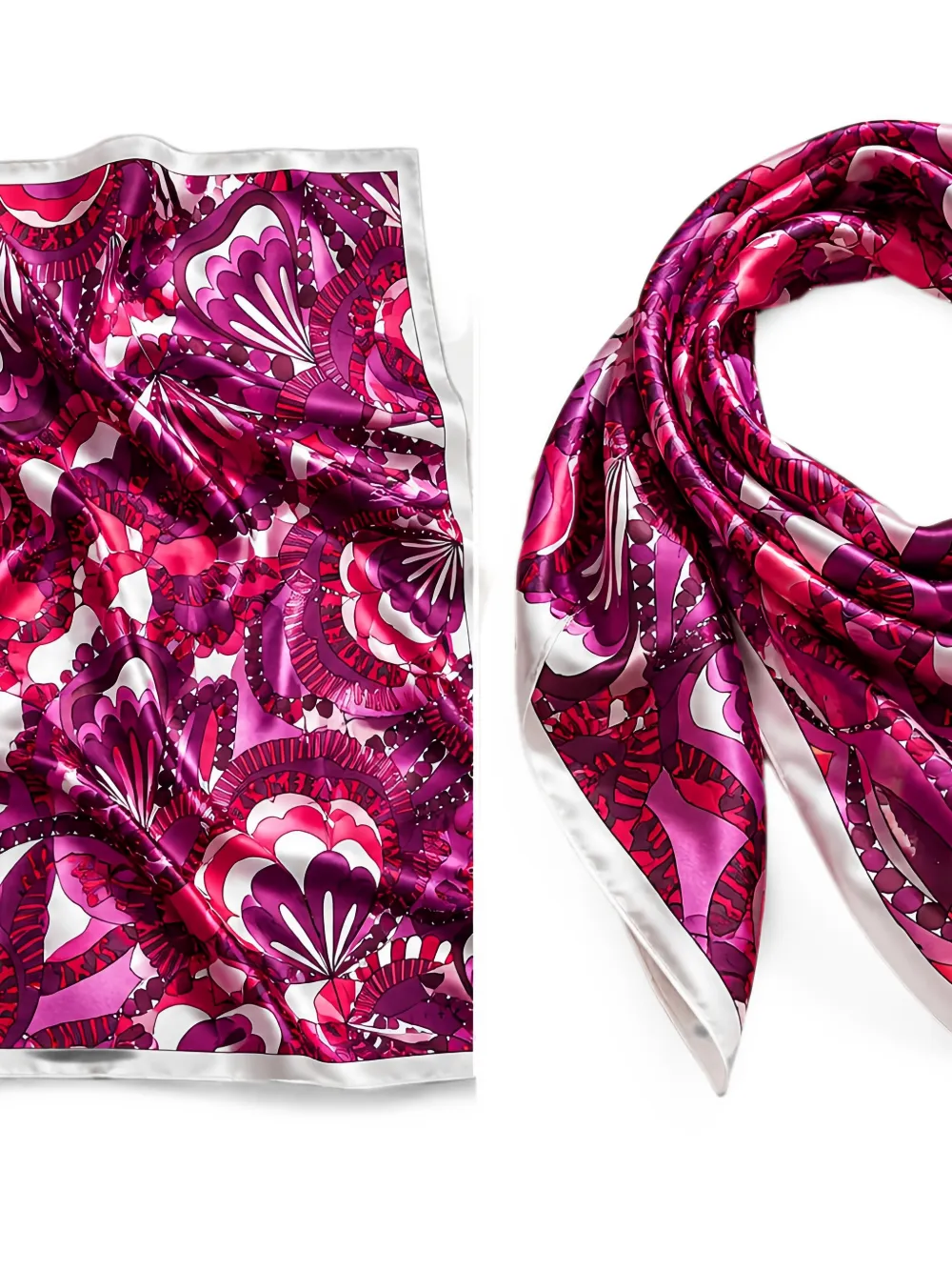 Lancel Sjaal met print Paars