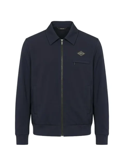 Tombolini logo-patch zip-up shirt jacket