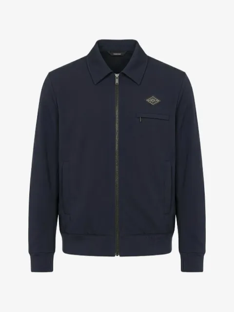 Tombolini logo-patch zip-up shirt jacket