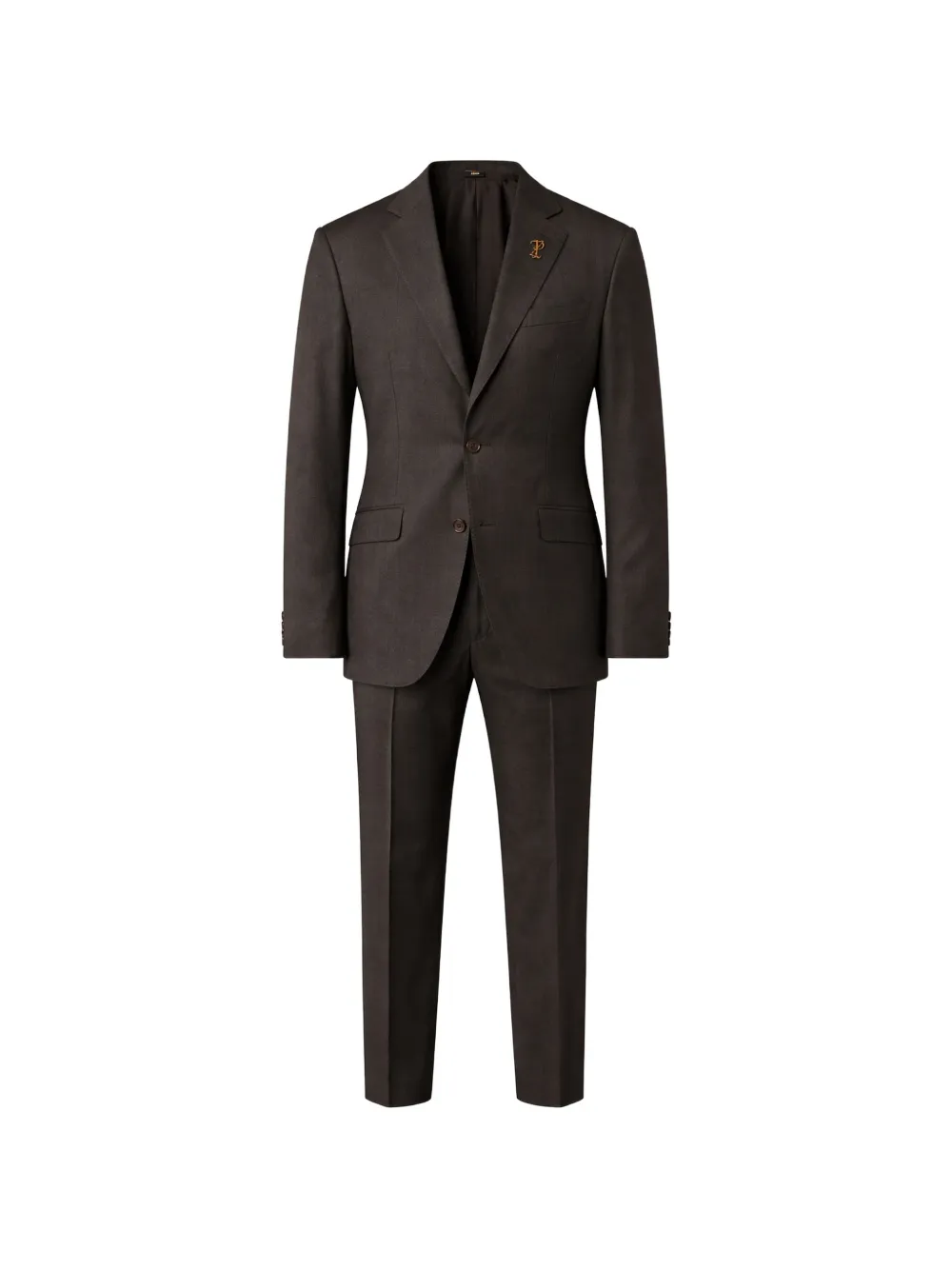 Pal Zileri logo-plaque single-breasted suit - Marrone