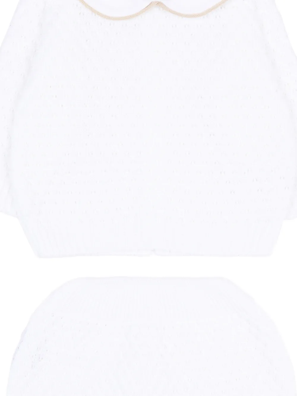  Little Bear Collared Trousers Set - White 