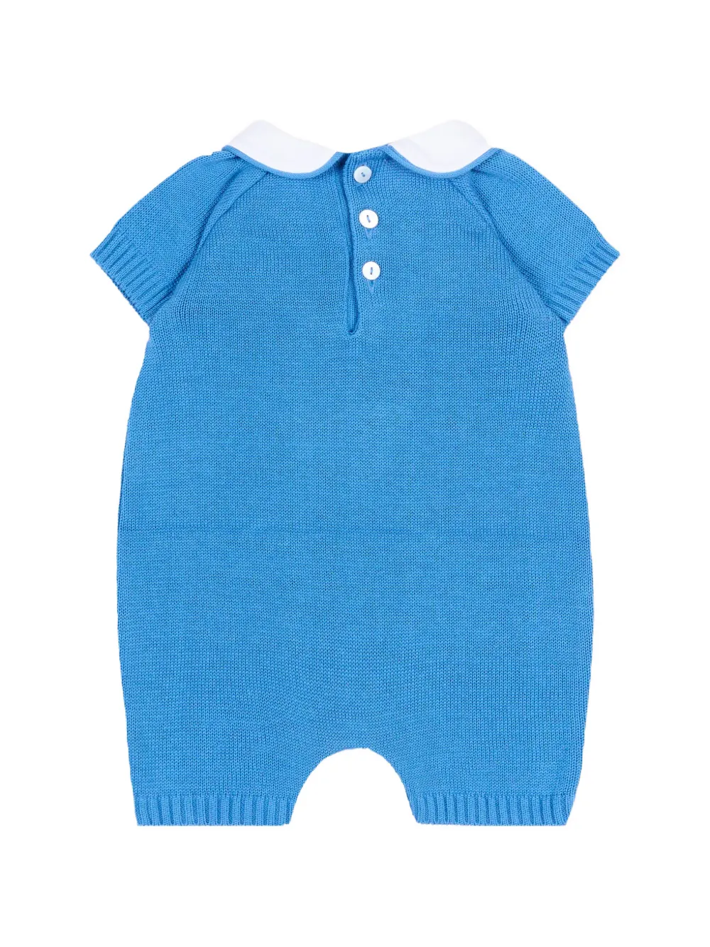  Little Bear Bear-appliqué Romper - Blue 