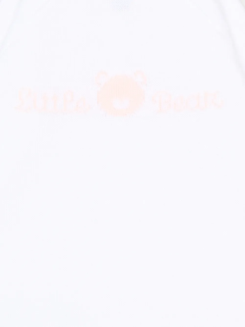  Little Bear Logo-detail Romper - White 