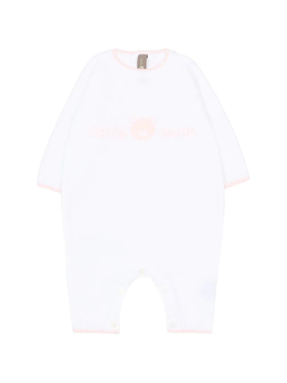 Little Bear logo-detail romper - Bianco