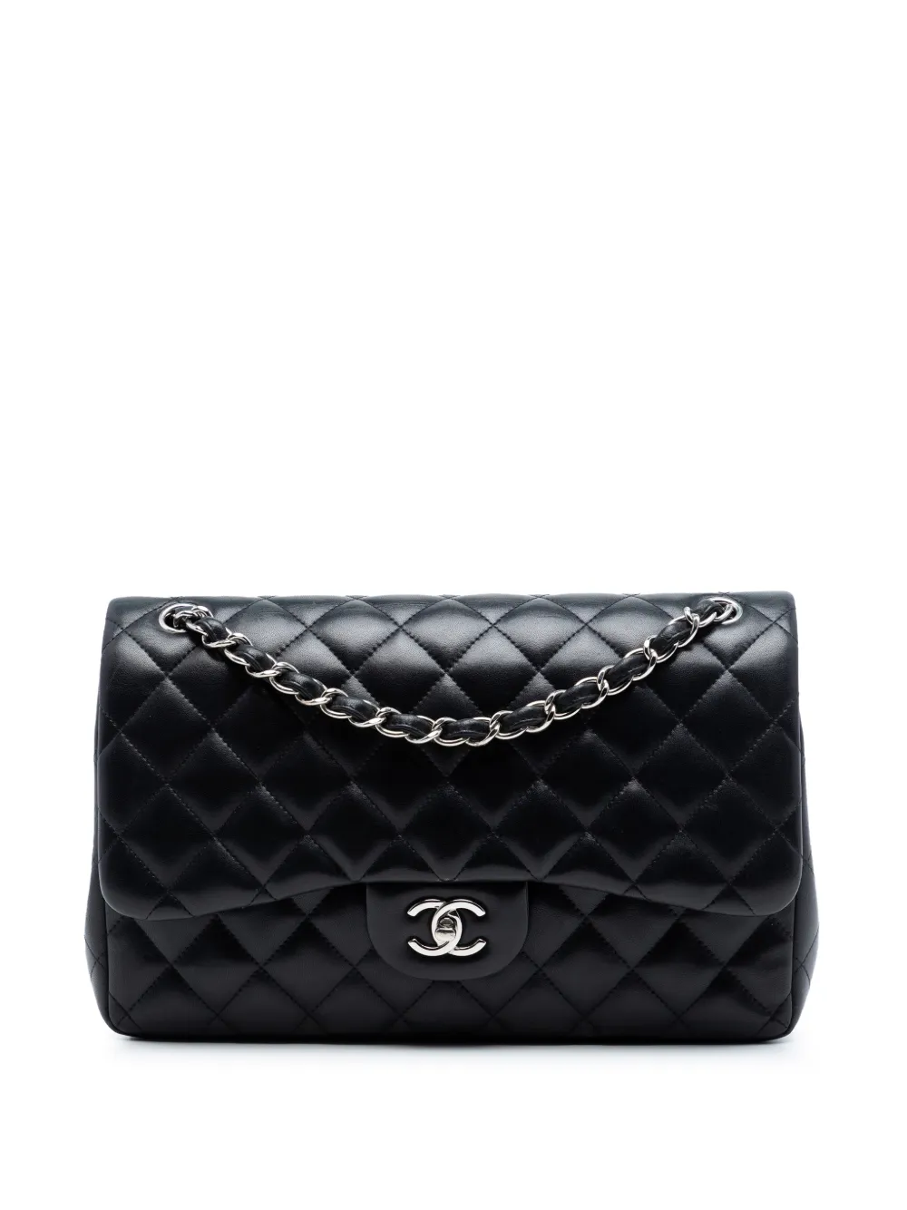 CHANEL Pre-Owned 2012 Jumbo Classic Lambskin Double Flap shoulder bag - Nero