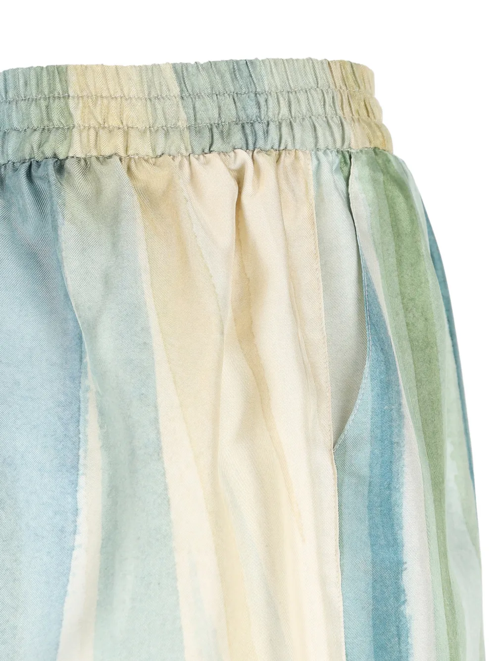 Loro Piana Gestreepte zijden shorts met elastische tailleband Blauw