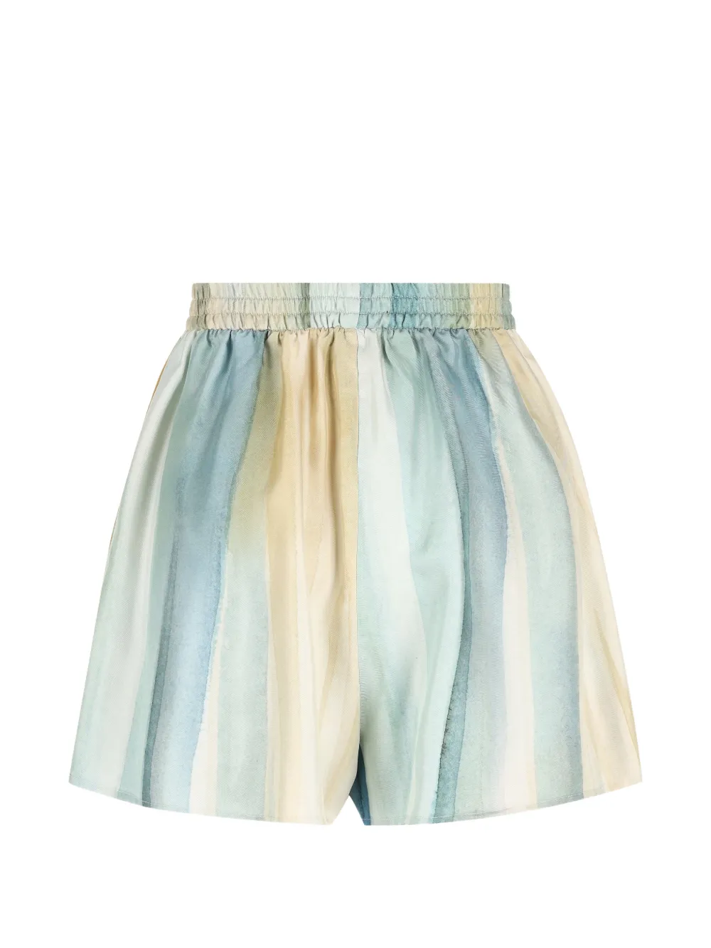 Loro Piana elastic-waistband striped silk shorts - Blu