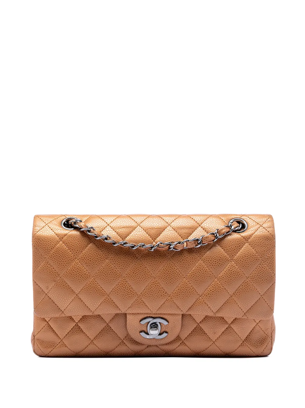 CHANEL Pre-Owned 2010-2011 Medium Classic Metallic Caviar Double Flap shoulder bag - Marrone