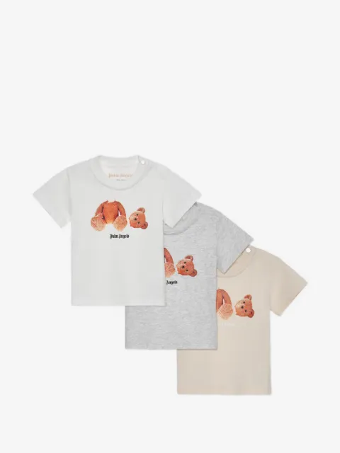 Palm Angels Kids set de tres camisetas estampadas de manga corta