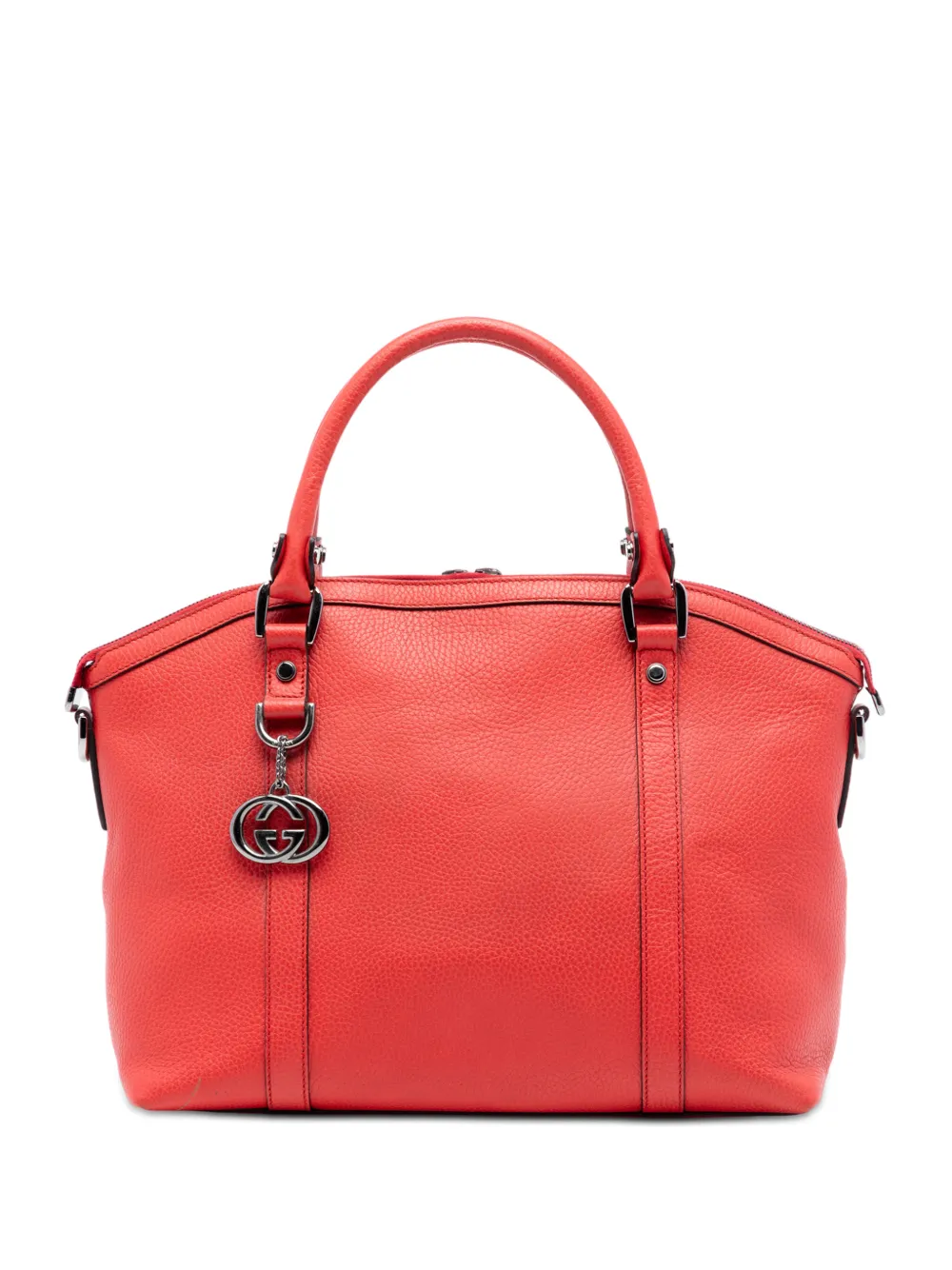 Gucci Pre-Owned 2016-2025 Leather GG Charm Dome satchel - Rosso