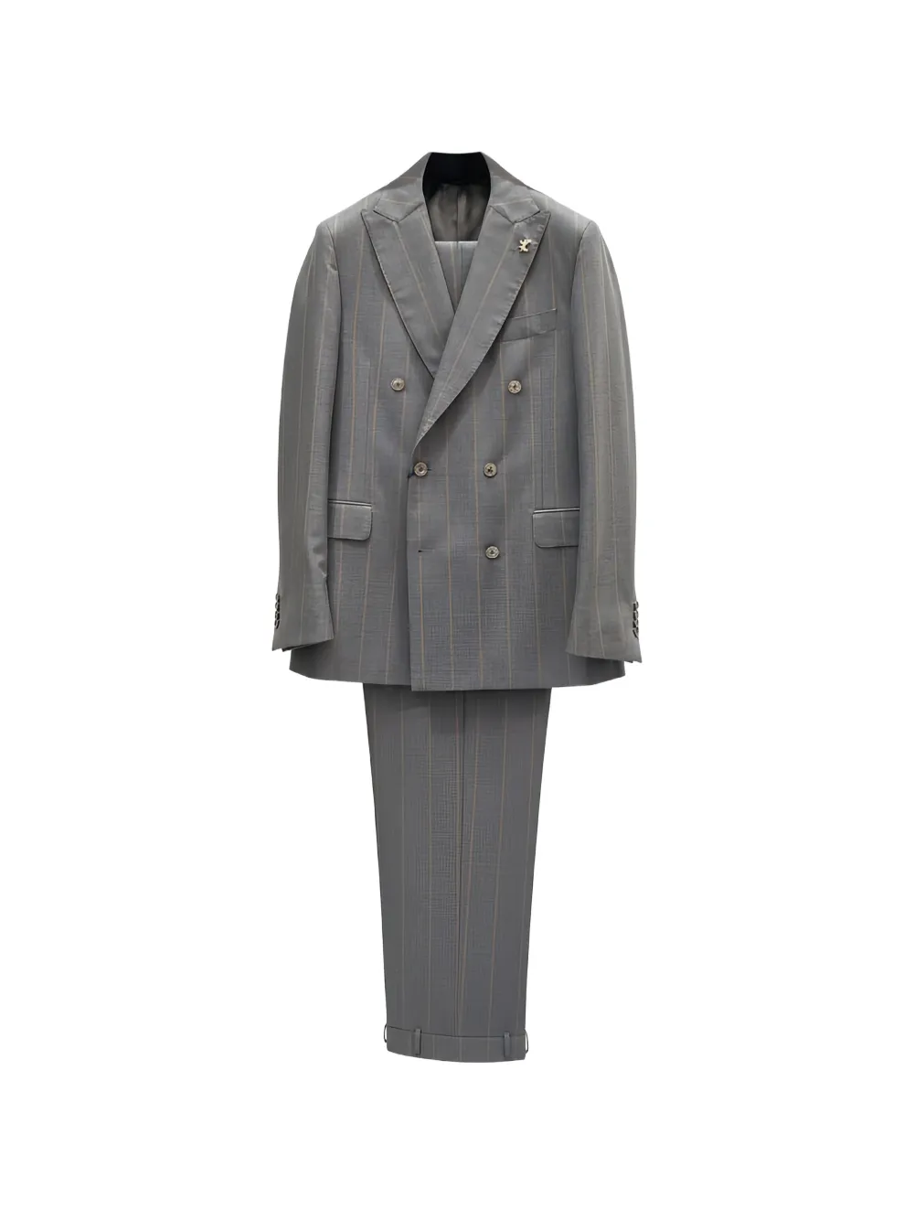Tombolini double-breasted pinstripe suit - Grigio