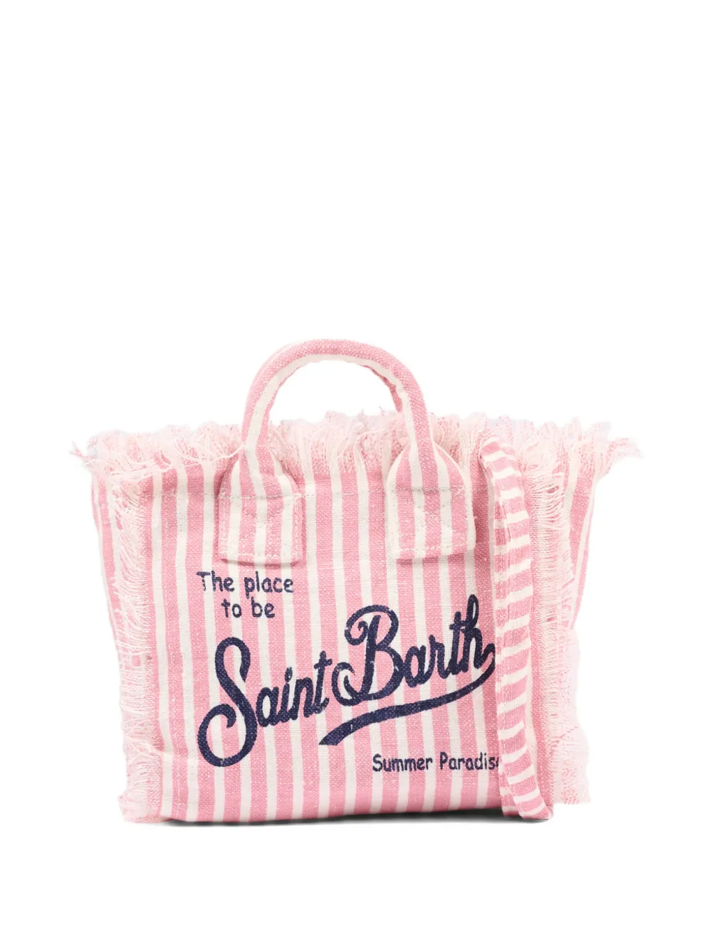 MC2 Saint Barth Kids striped fringed tote bag - Rosa