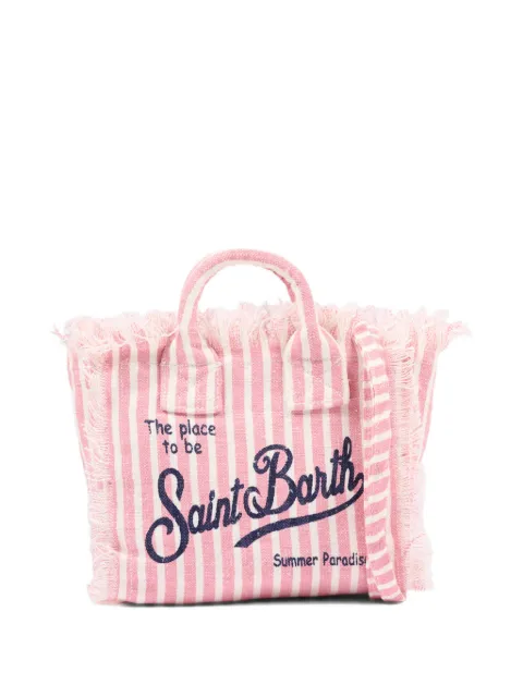 MC2 Saint Barth Kids striped fringed tote bag 
