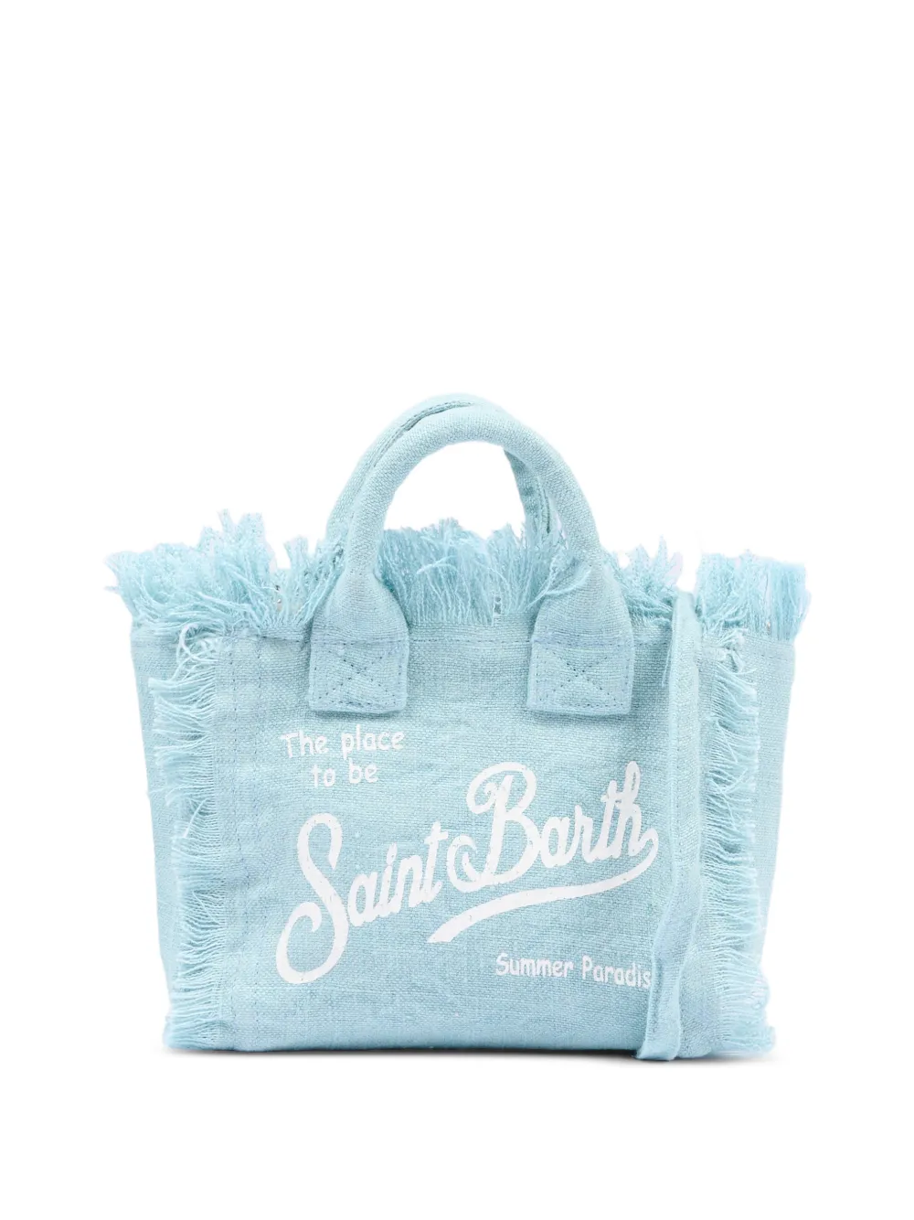 MC2 Saint Barth Kids mini Vanity fringed-detail tote bag - Blu
