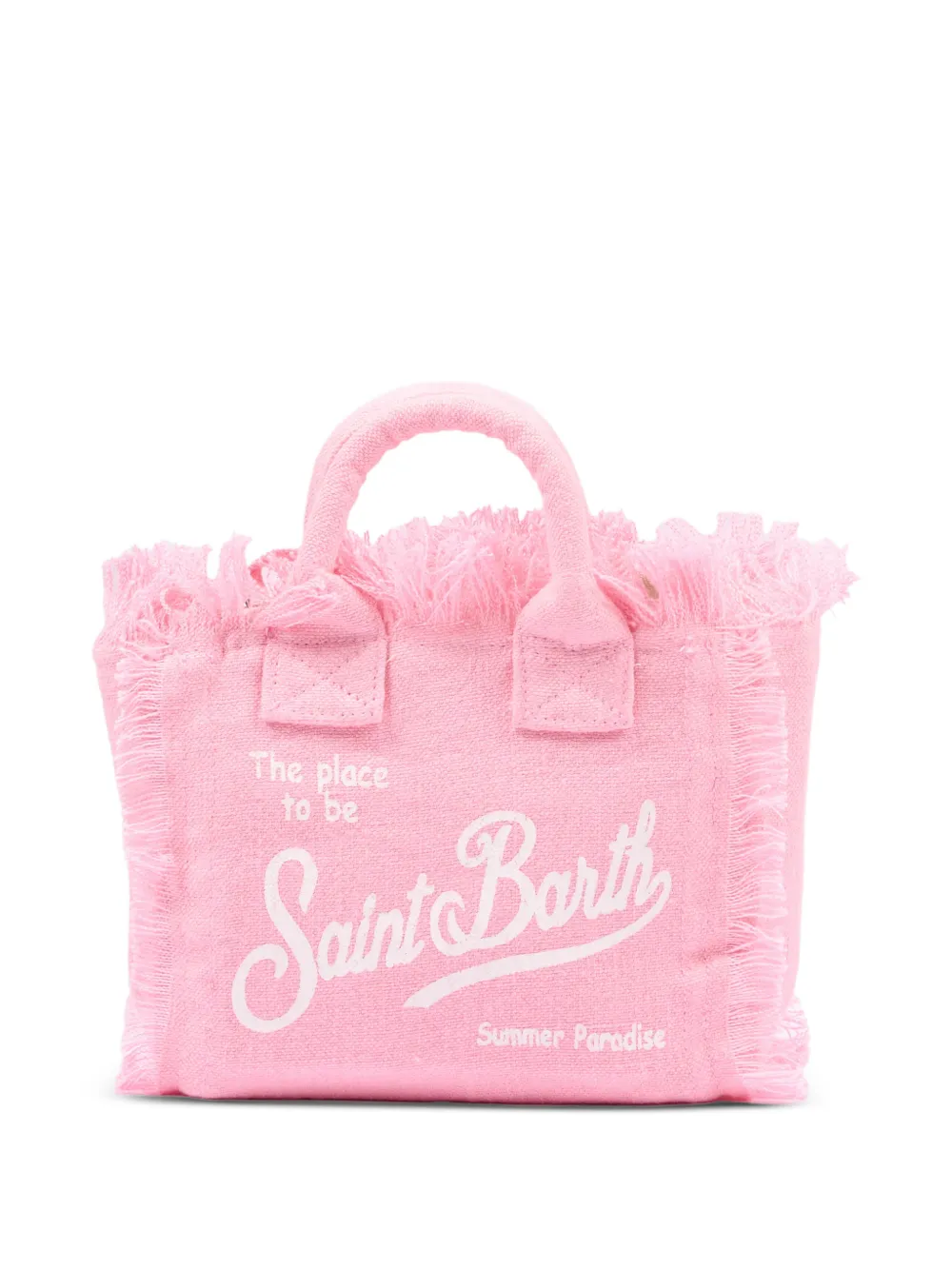  Mc2 Saint Barth Kids Mini Vanity Fringe-detail Tote Bag - Pink 