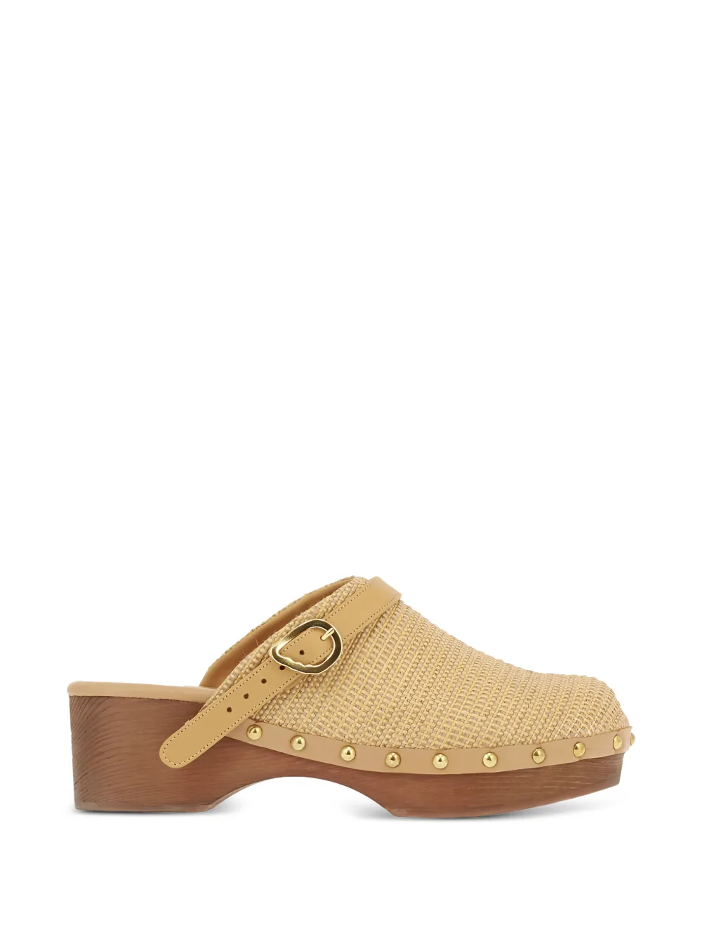 Ancient Greek Sandals Classic klompen met studs en gesp Beige