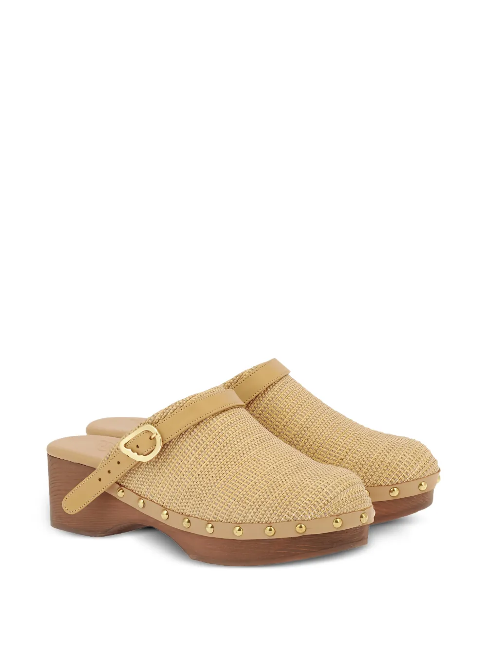  Ancient Greek Sandals Classic Studded Buckle Clogs - Neutrals 