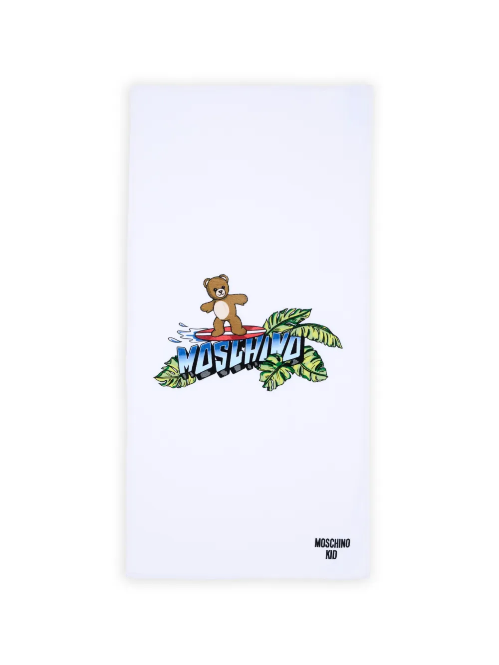 Moschino Kids teddy-print beach towel - Bianco