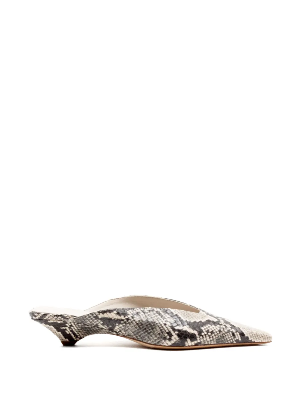 Vic Matie python print mules - Bianco