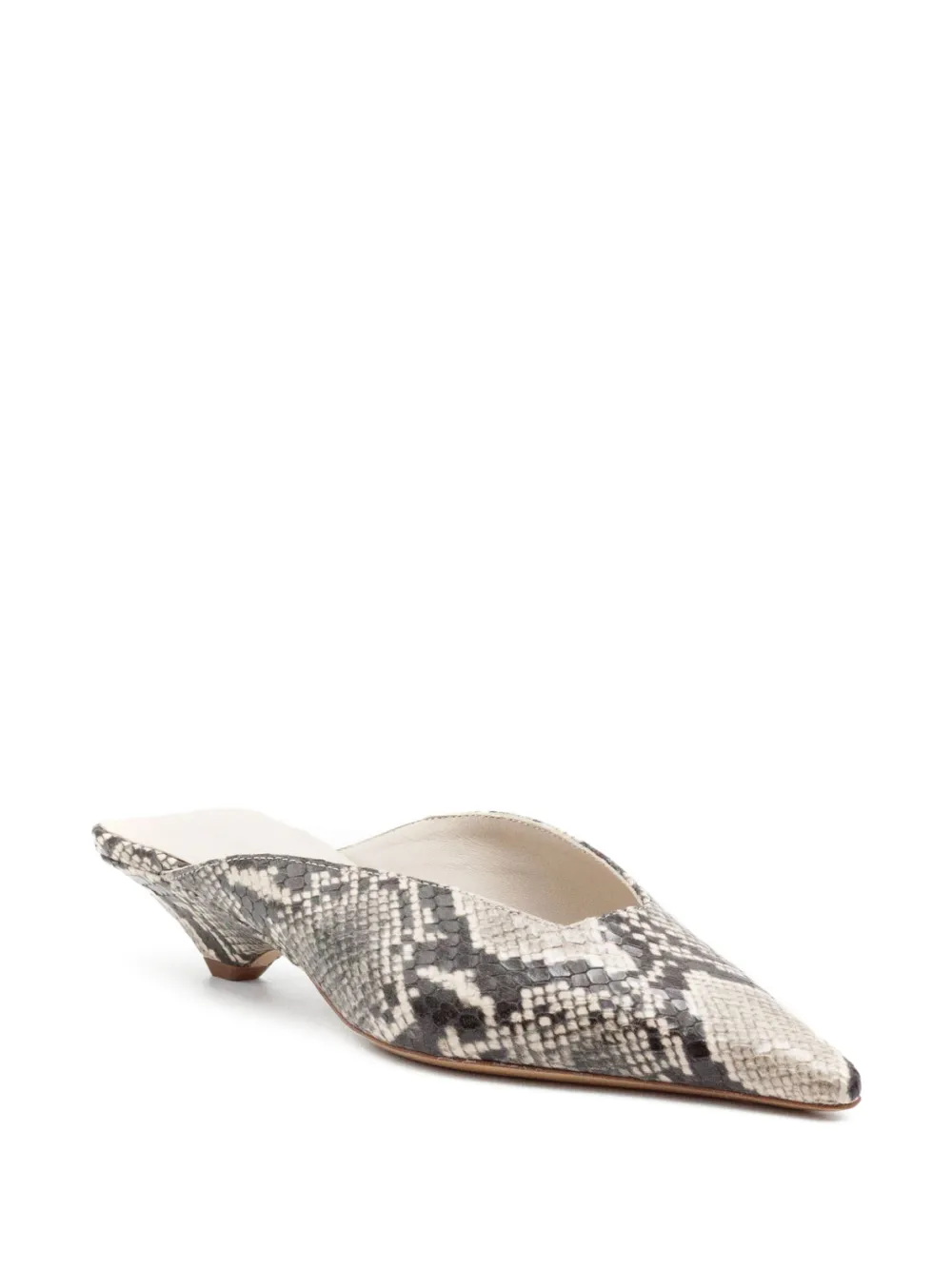  Vic Matie Python Print Mules - White 