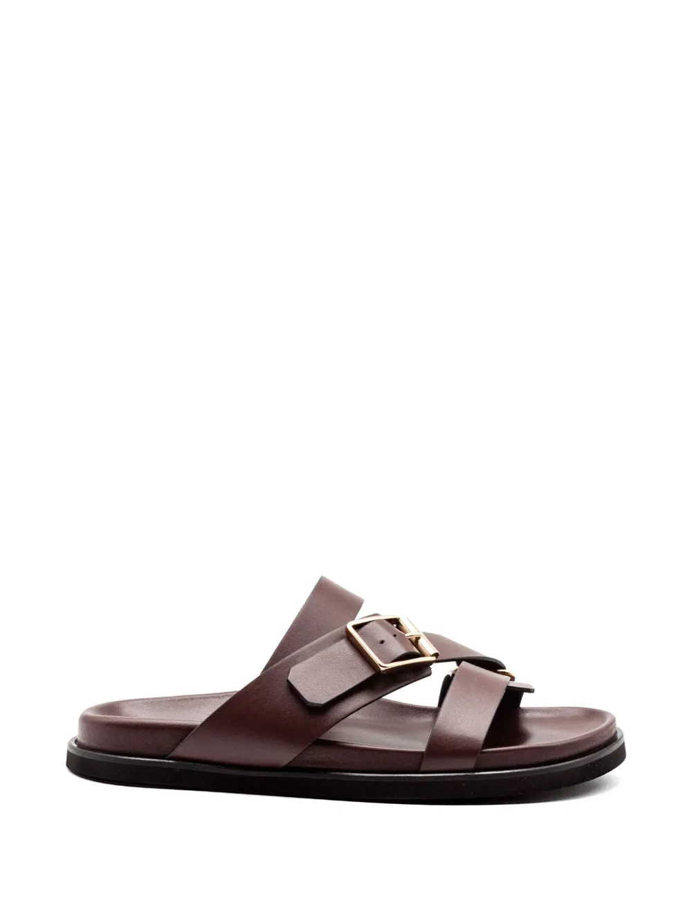 Donnarì double strap buckle leather sandals - Marrone