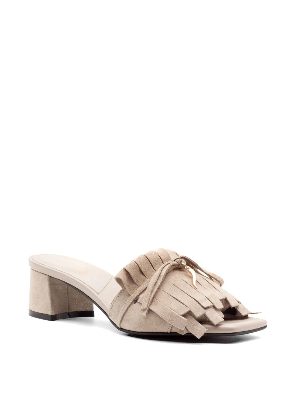 Donnarì Sabot sandalen met franje Beige