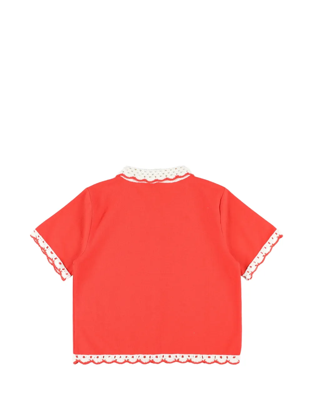 Stella McCartney Kids Cropped shirt met gehaakt detail Rood
