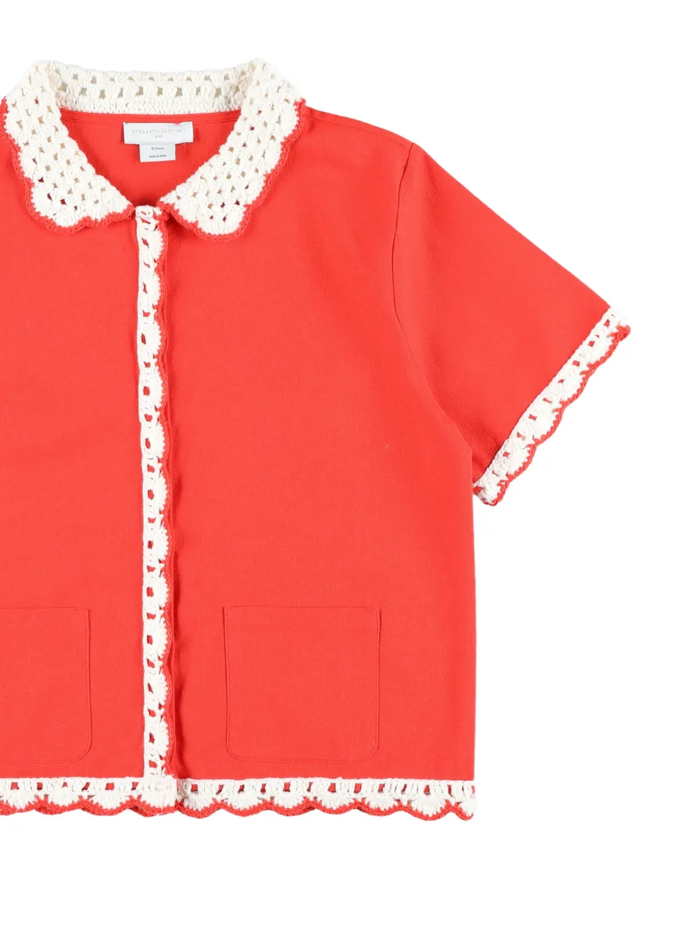 Stella McCartney Kids Cropped shirt met gehaakt detail Rood