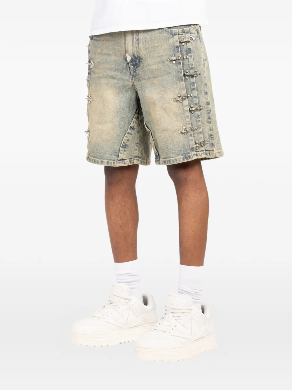  Guapi Clasp Denim Shorts - Blue 