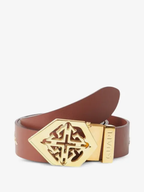 GUAPI Gold Emblem leopard-print belt