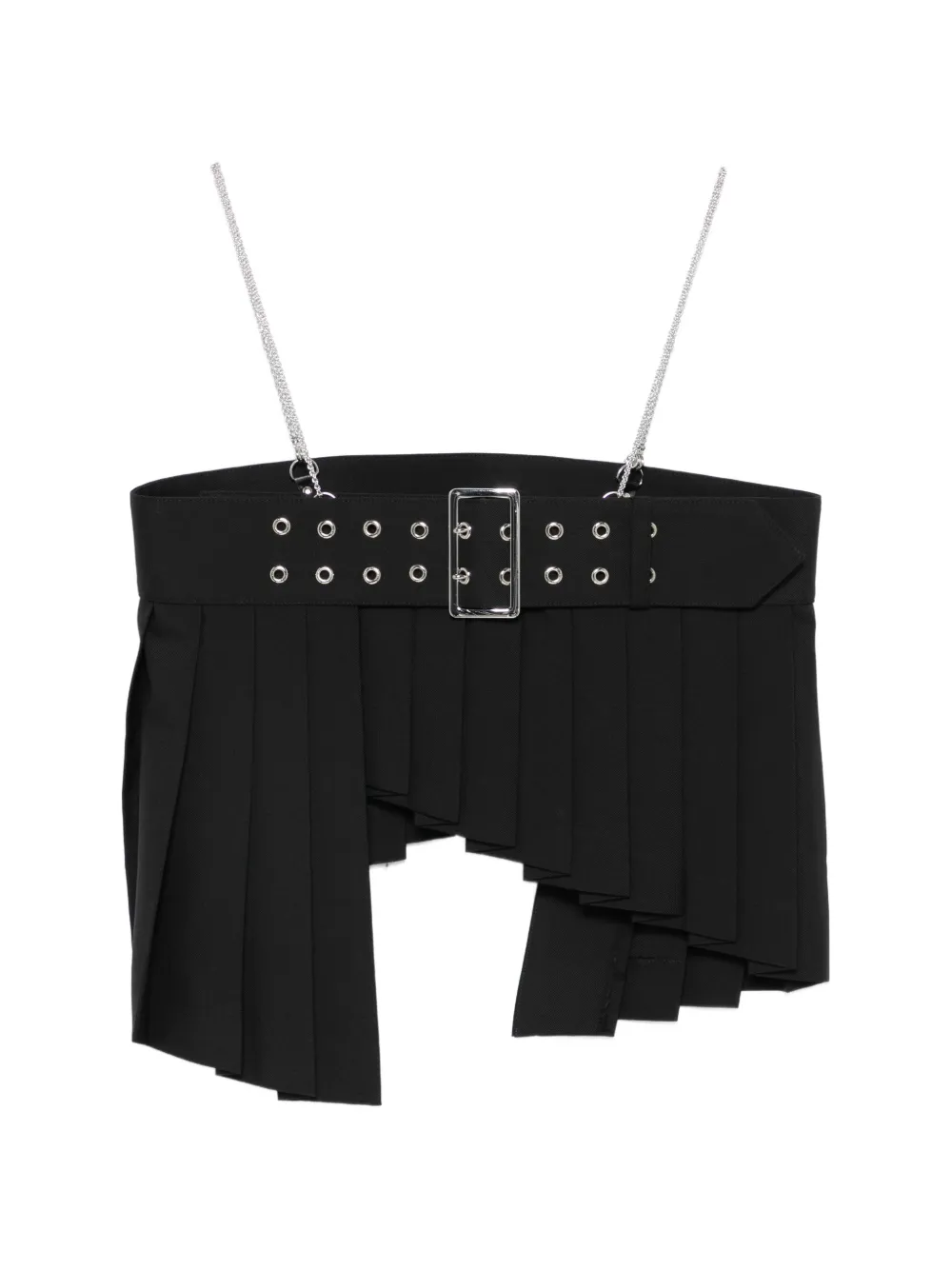 Noir Kei Ninomiya pleated belt jacket - Nero