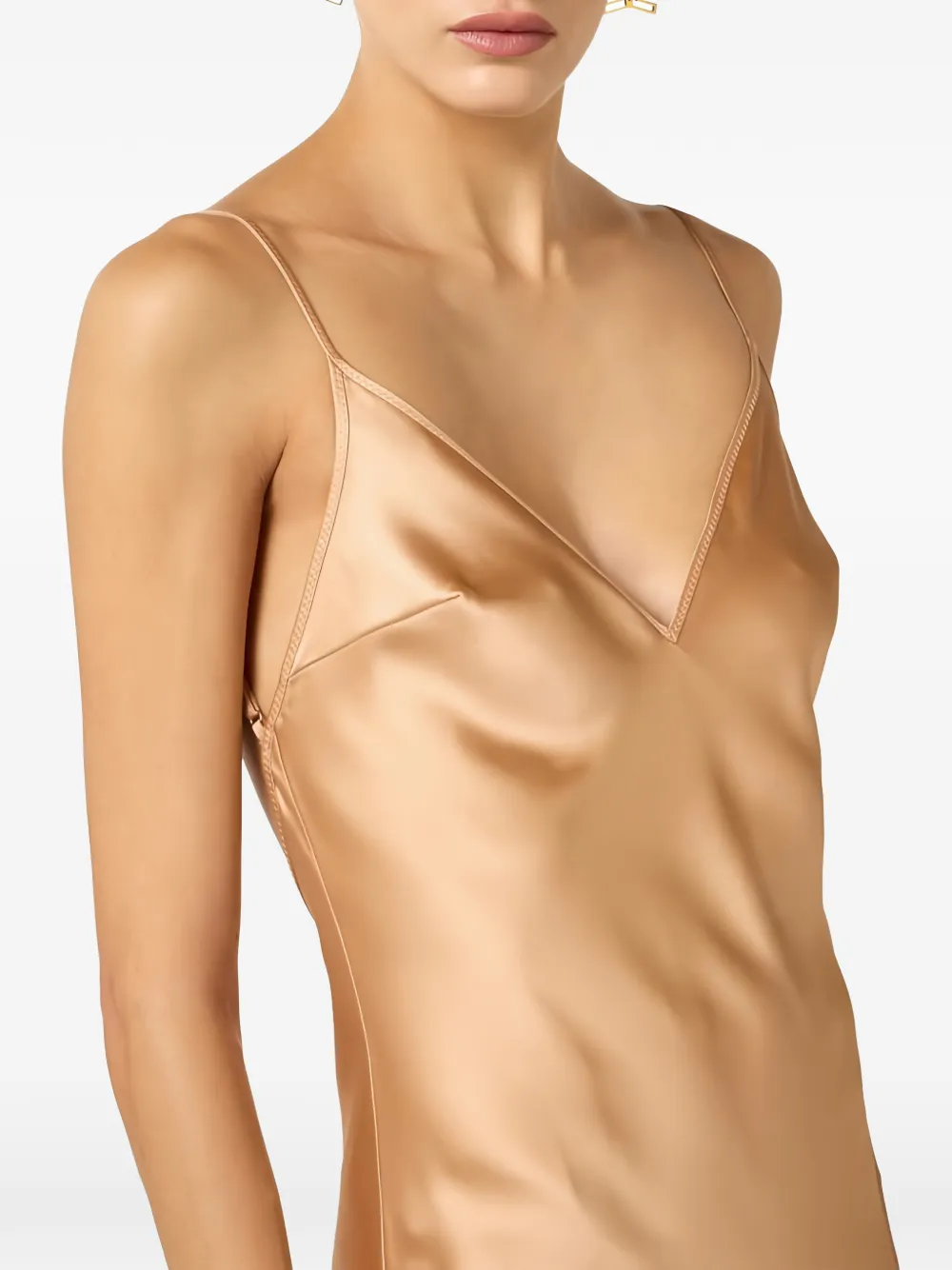 Elisabetta Franchi Maxi-jurk met V-hals en smal bandje Roze