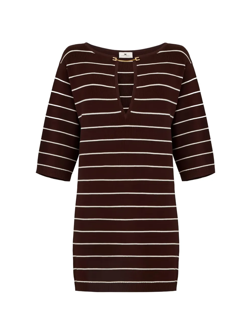Elisabetta Franchi striped mini dress - Marrone