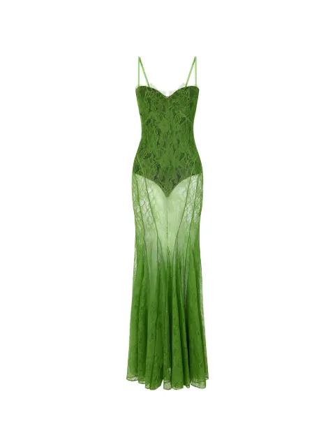 Elisabetta Franchi Vestido longo com renda floral