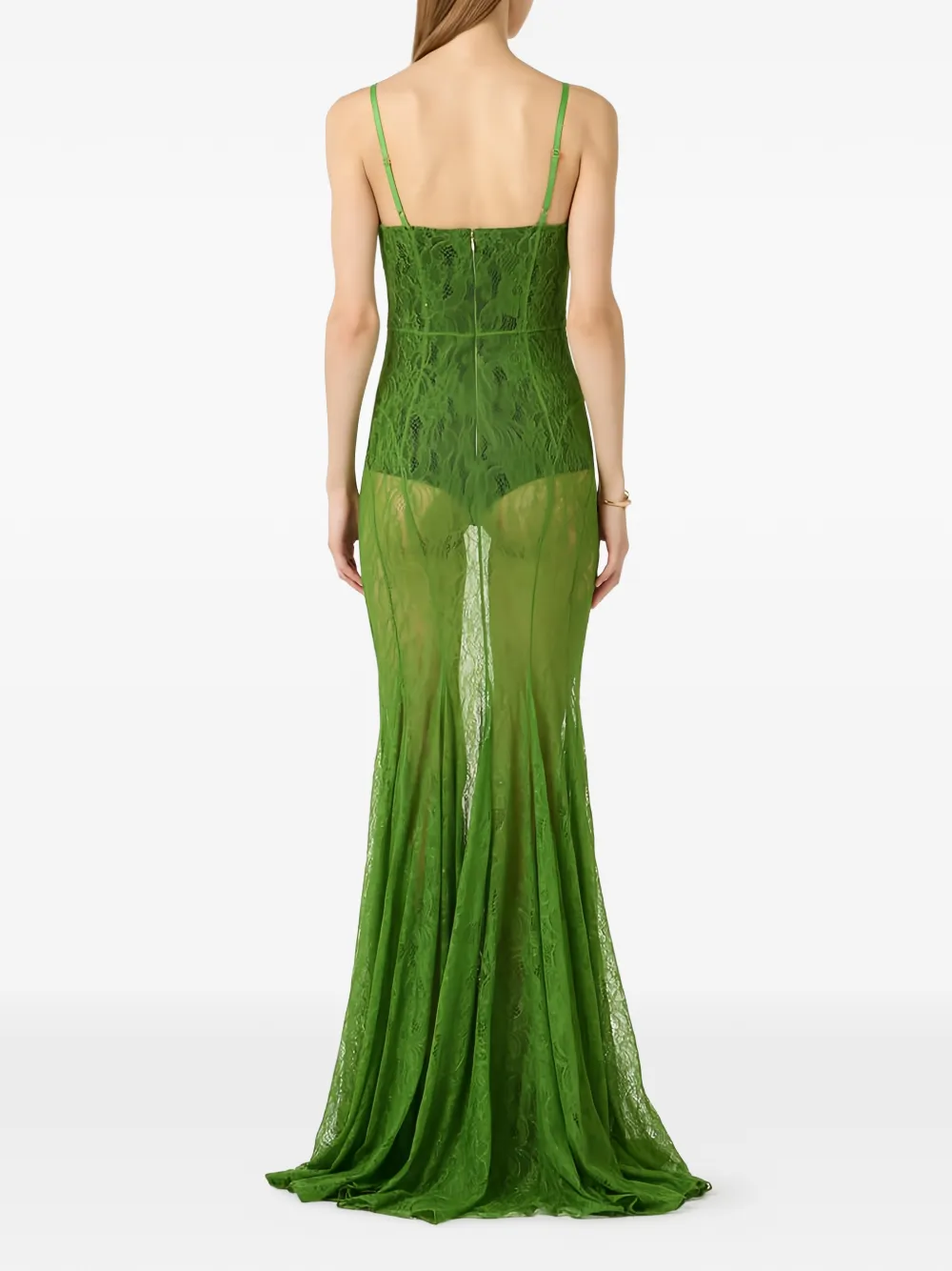 Elisabetta Franchi Jurk met bloemenkant Groen