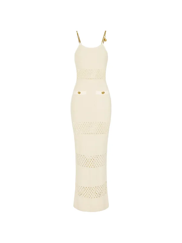 elisabetta franchi cut-out maxi dress Elisabetta Franchi cut-outs chain-detail Maxi Dress | Red