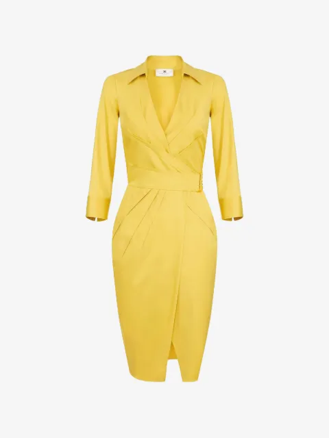 Elisabetta Franchi vestido midi con diseño cruzado