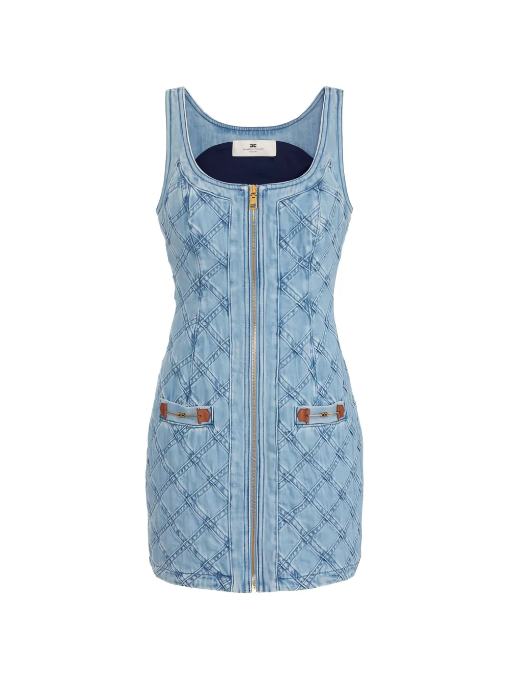 Elisabetta Franchi diamond texture mini dress - Blue