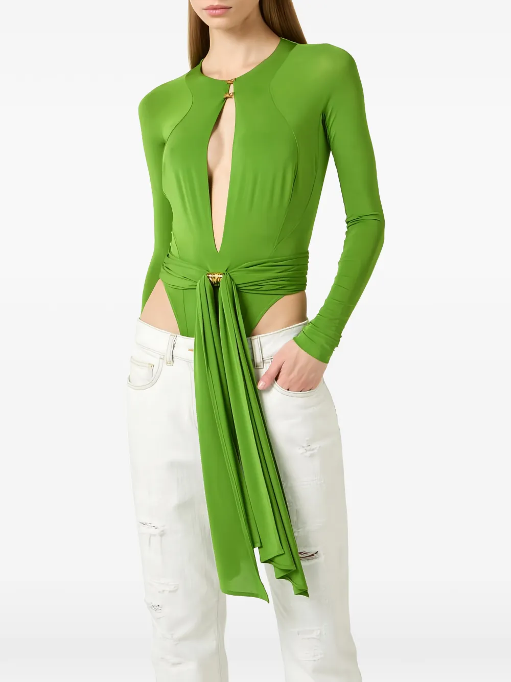 Elisabetta Franchi Body met juwelen detail Groen
