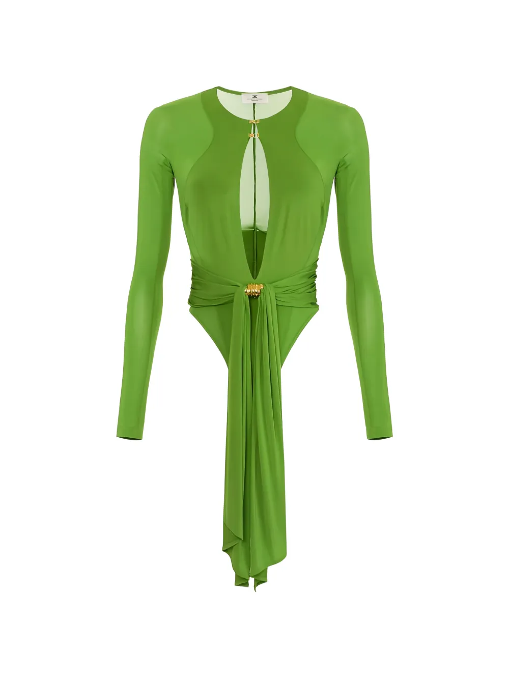 Elisabetta Franchi jewel draping bodysuit - Verde