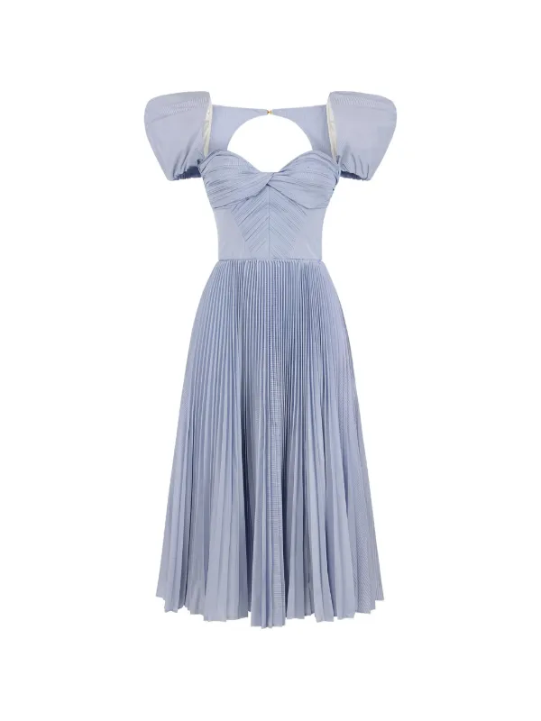 elisabetta franchi dress blue Elisabetta Franchi Ribbed Long-sleeve Mini Dress